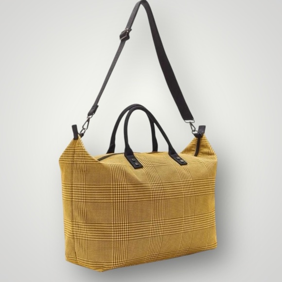 Lulu Dharma Handbags - Lulu Dharma Yellow Plaid Fraiser Weekender Bag